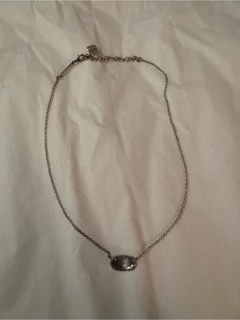 Kendra Scott Gray Pendant Silver Necklace
